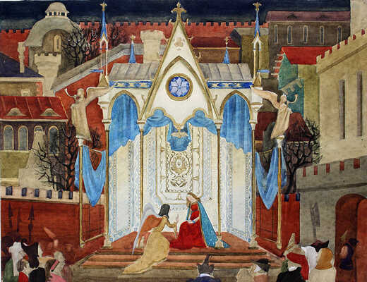 Неизвестный художник. Эскиз сцены Благовещенья